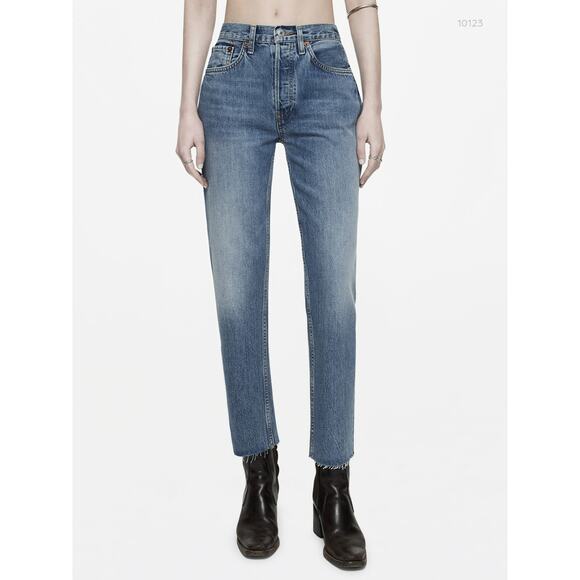 Re/Done Denim - RE/DONE 70s Stove Pipe Jeans 26 Medium Vain Raw Hem 188-3WSTV27-11